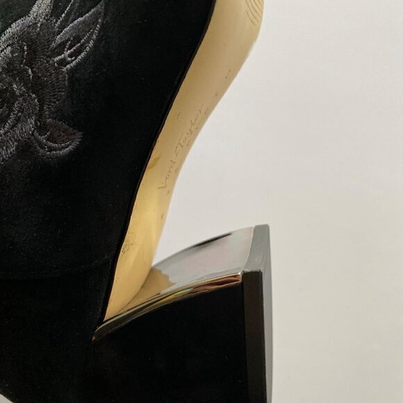 Lord & Taylor Womens Black 424 Fifth Floral Ankle Zipper Boots Size 6.5 Medium - Picture 9 of 9